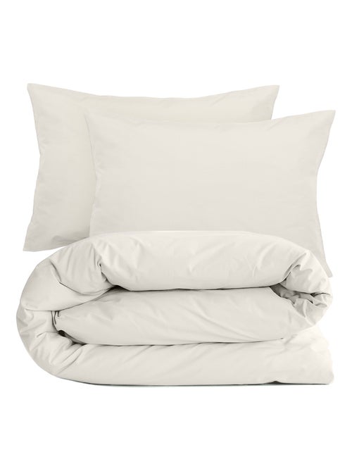 Parure de lit uni percale de coton MANOIR Taie 50x70 cm - Kiabi