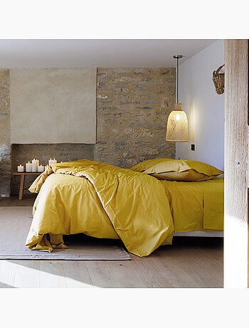 Parure de lit uni percale de coton MANOIR Taie 50x70 cm