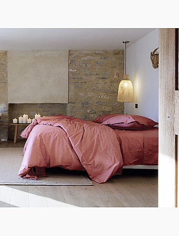 Parure de lit uni percale de coton MANOIR Taie 50x70 cm