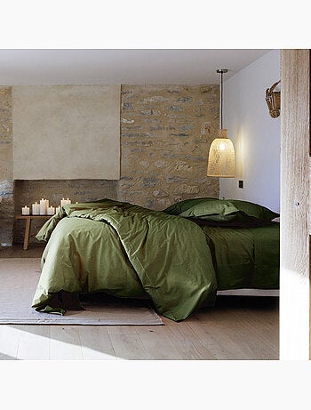 Parure de lit uni percale de coton MANOIR Taie 50x70 cm