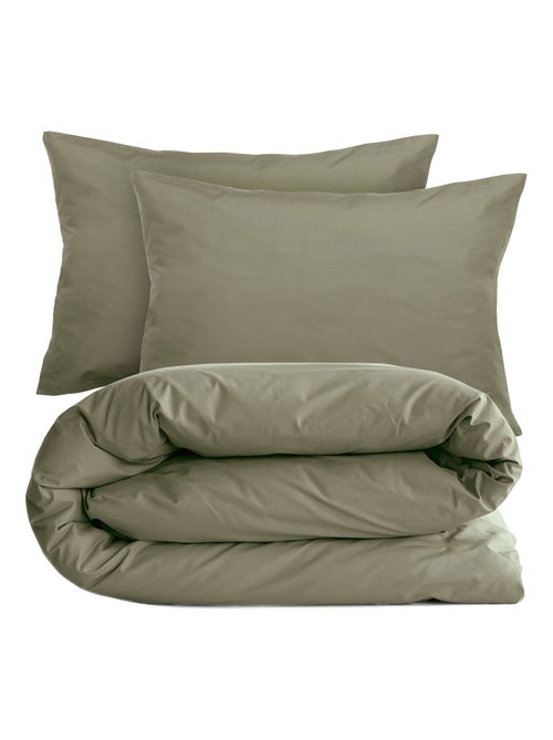 Parure de lit uni percale de coton MANOIR Taie 50x70 cm - Kiabi