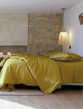 Parure de lit uni percale de coton MANOIR Taie 50x70 cm