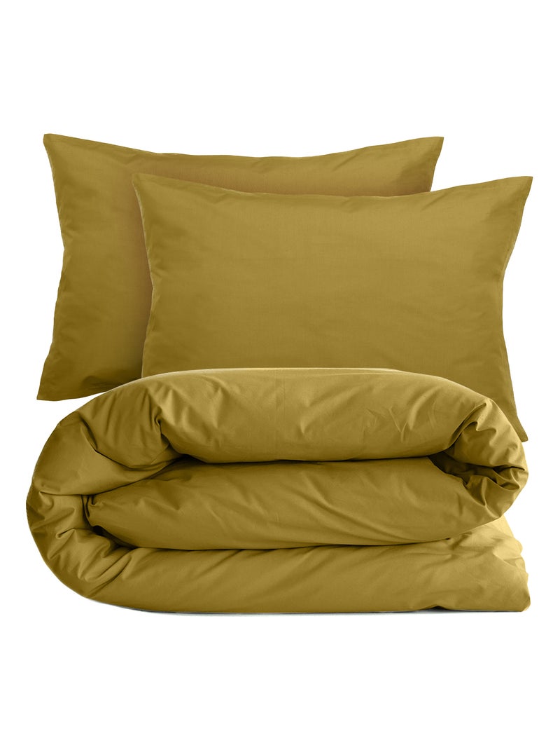 Parure de lit uni percale de coton MANOIR Taie 50x70 cm Vert tilleul - Kiabi