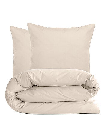 Parure de lit uni percale de coton MANOIR Taie 65x65 cm