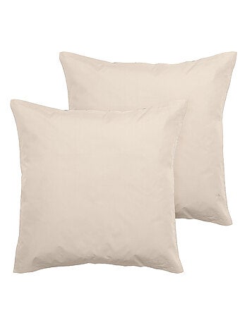 Parure de lit uni percale de coton MANOIR Taie 65x65 cm