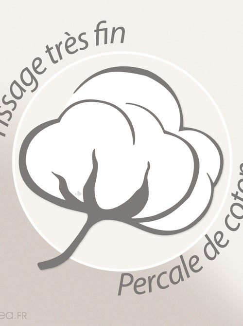 Parure de lit uni percale de coton MANOIR Taie 65x65 cm - Kiabi