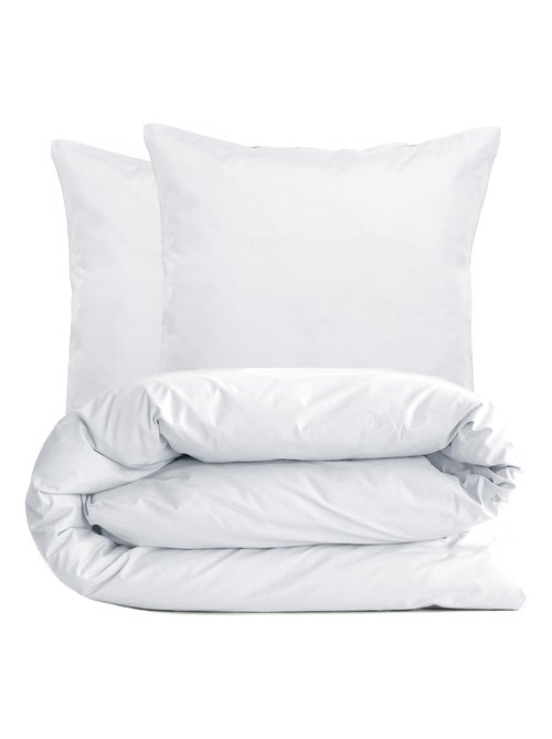Parure de lit uni percale de coton MANOIR Taie 65x65 cm - Kiabi