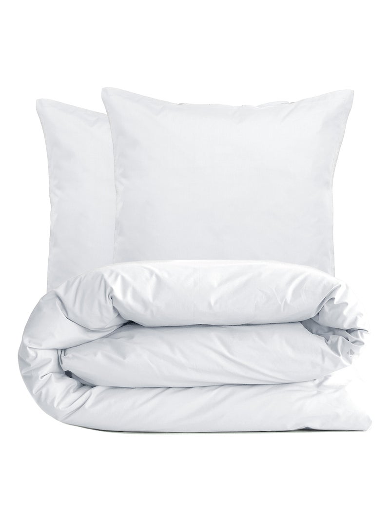 Parure de lit uni percale de coton MANOIR Taie 65x65 cm Blanc - Kiabi
