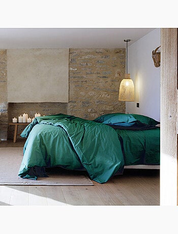 Parure de lit uni percale de coton MANOIR Taie 65x65 cm