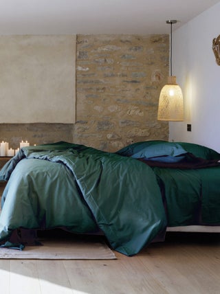Parure de lit uni percale de coton MANOIR Taie 65x65 cm