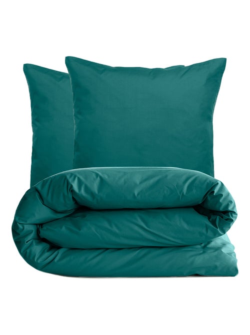 Parure de lit uni percale de coton MANOIR Taie 65x65 cm - Kiabi