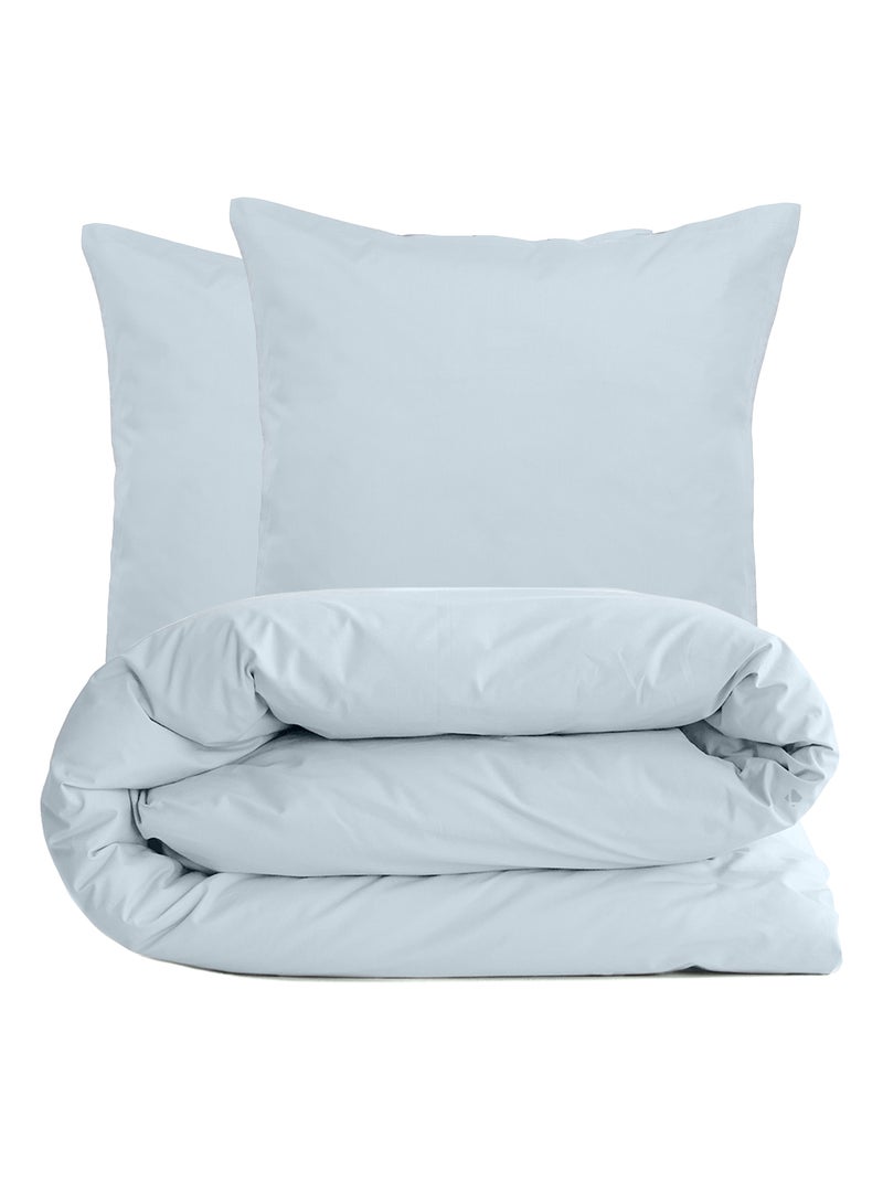 Parure de lit uni percale de coton MANOIR Taie 65x65 cm Bleu outremer - Kiabi