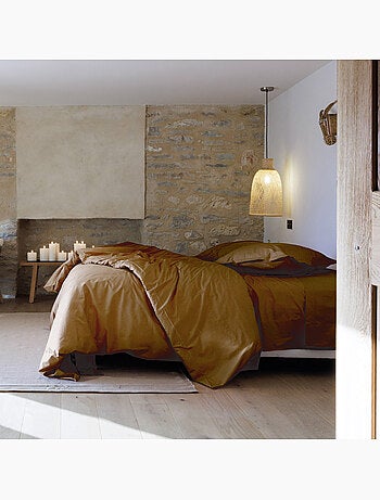 Parure de lit uni percale de coton MANOIR Taie 65x65 cm