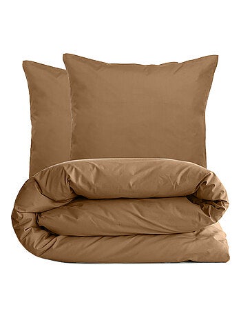 Parure de lit uni percale de coton MANOIR Taie 65x65 cm