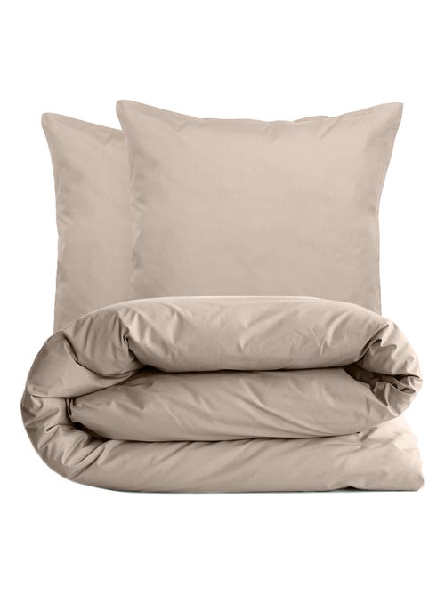 Parure de lit uni percale de coton MANOIR Taie 65x65 cm - Kiabi