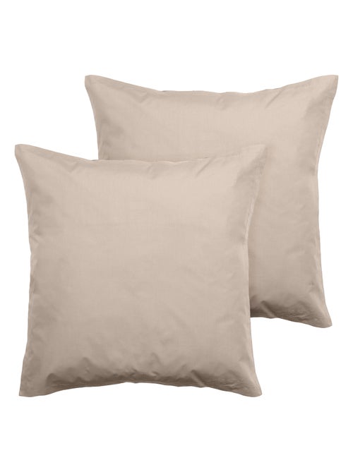 Parure de lit uni percale de coton MANOIR Taie 65x65 cm - Kiabi