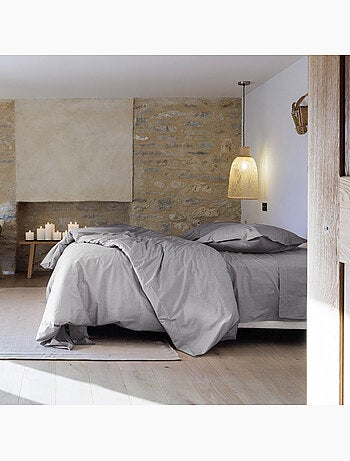 Parure de lit uni percale de coton MANOIR Taie 65x65 cm