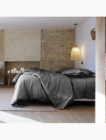 Parure de lit uni percale de coton MANOIR Taie 65x65 cm