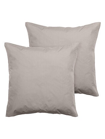 Parure de lit uni percale de coton MANOIR Taie 65x65 cm
