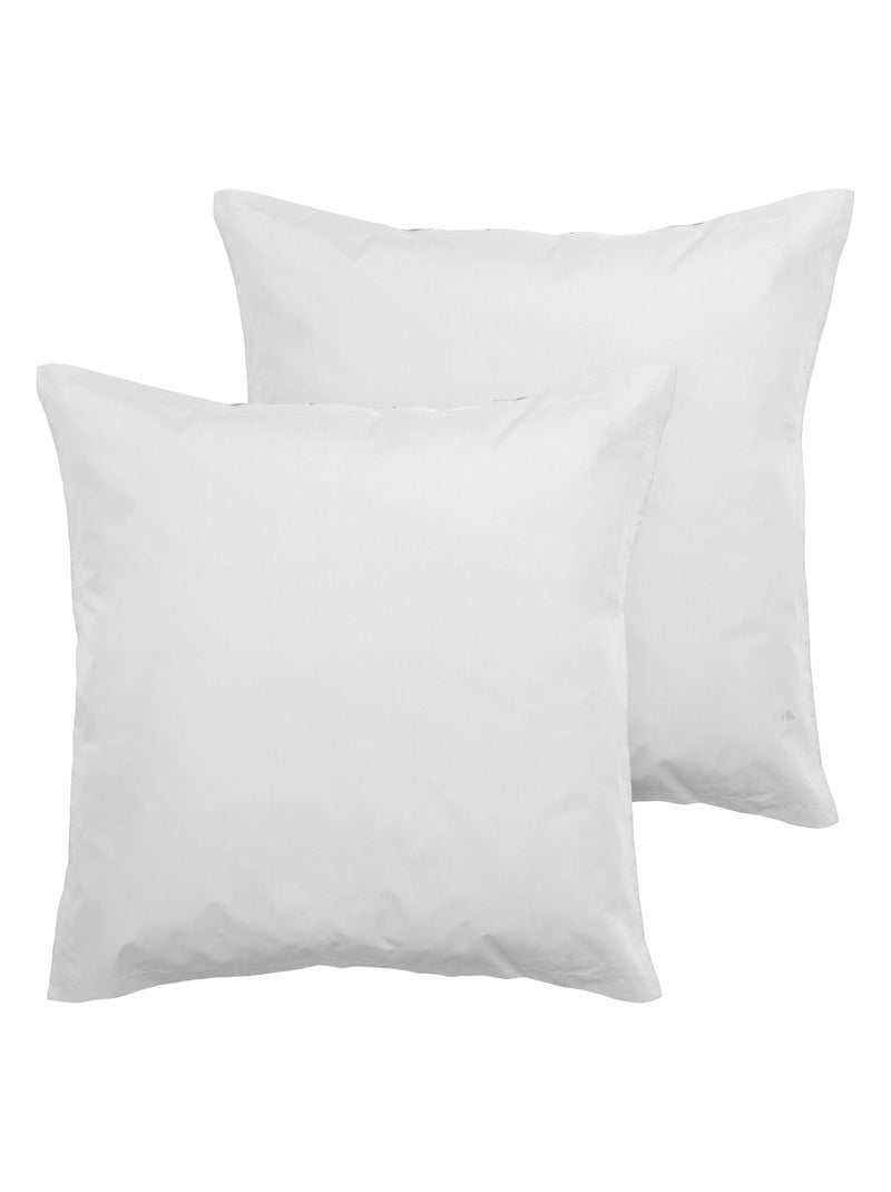 Parure de lit uni percale de coton MANOIR Taie 65x65 cm Gris perle - Kiabi