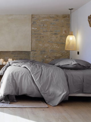 Parure de lit uni percale de coton MANOIR Taie 65x65 cm