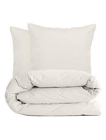 Parure de lit uni percale de coton MANOIR Taie 65x65 cm