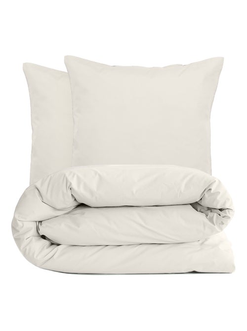 Parure de lit uni percale de coton MANOIR Taie 65x65 cm - Kiabi