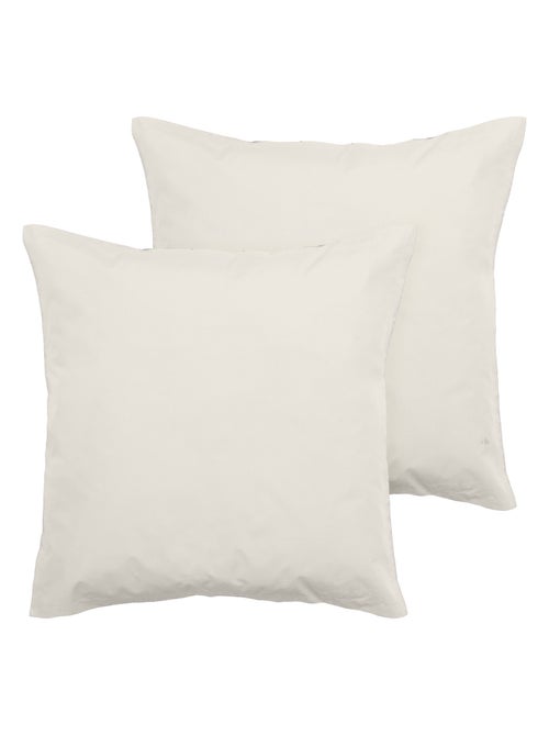 Parure de lit uni percale de coton MANOIR Taie 65x65 cm - Kiabi
