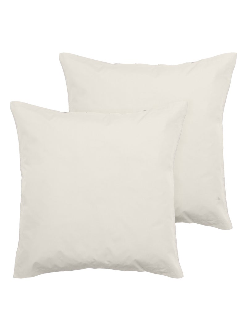 Parure de lit uni percale de coton MANOIR Taie 65x65 cm Ivoire - Kiabi