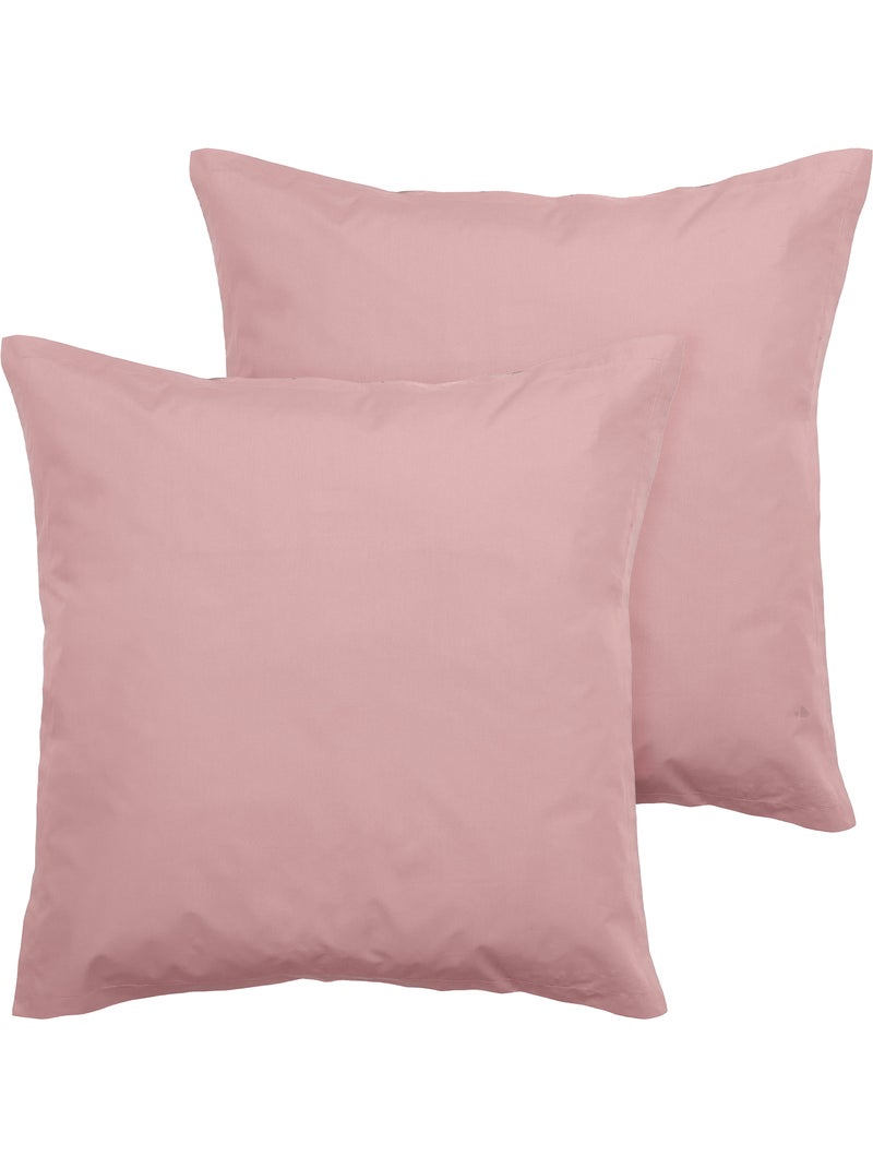 Parure de lit uni percale de coton MANOIR Taie 65x65 cm Rose - Kiabi