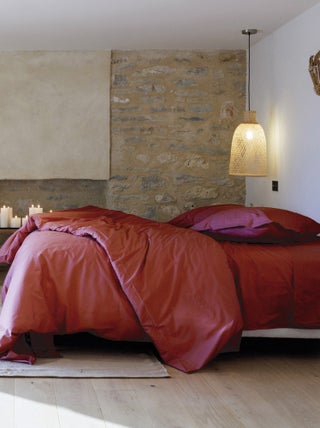 Parure de lit uni percale de coton MANOIR Taie 65x65 cm