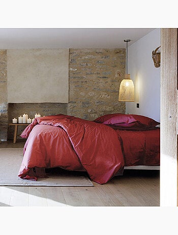 Parure de lit uni percale de coton MANOIR Taie 65x65 cm