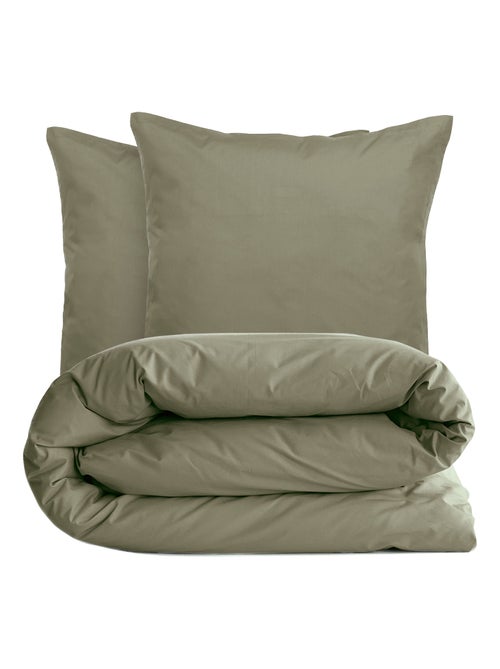 Parure de lit uni percale de coton MANOIR Taie 65x65 cm - Kiabi