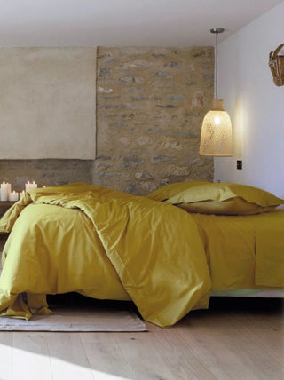 Parure de lit uni percale de coton MANOIR Taie 65x65 cm