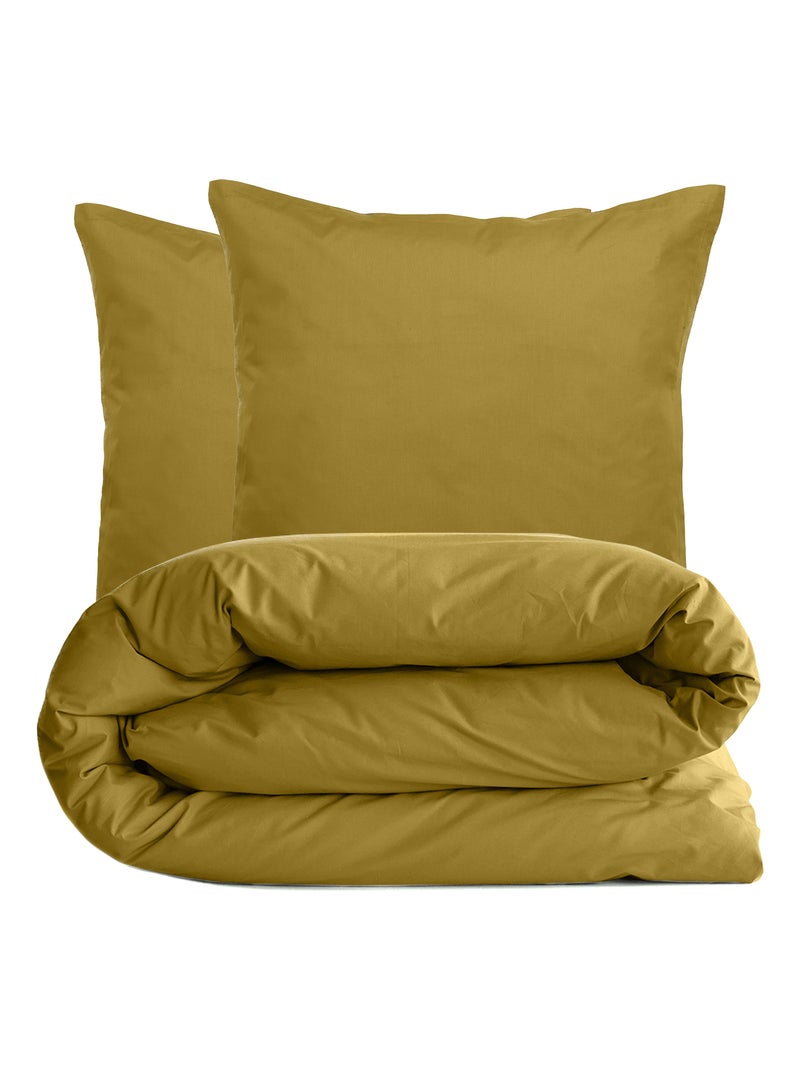 Parure de lit uni percale de coton MANOIR Taie 65x65 cm Vert tilleul - Kiabi