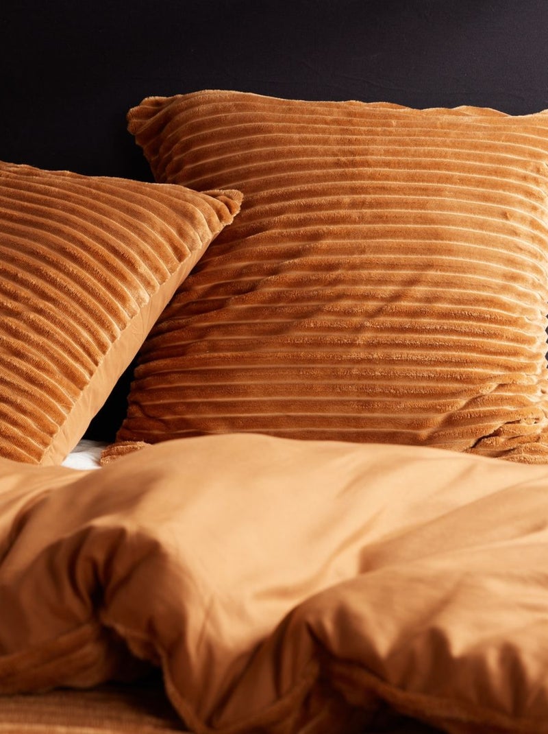 Parure de lit uni polaire MOKA Orange - Kiabi