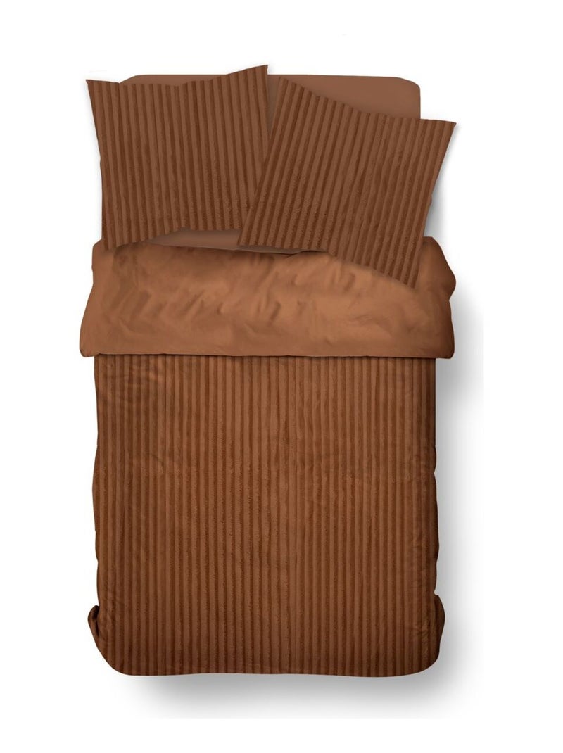 Parure de lit uni polaire MOKA Orange - Kiabi