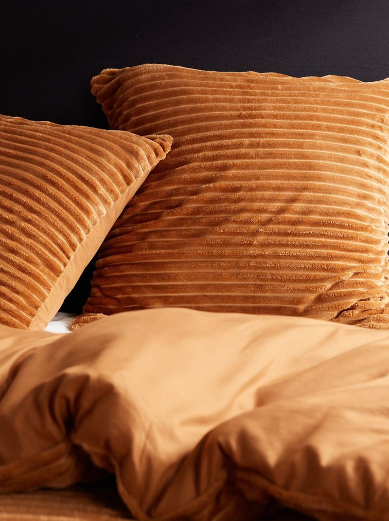 Parure de lit uni polaire MOKA Orange - Kiabi