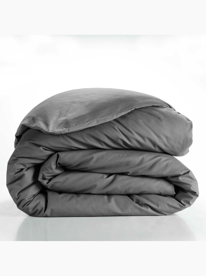 Parure de lit unie – 2 taies 63 x 63 cm incluses gris anthracite - Kiabi