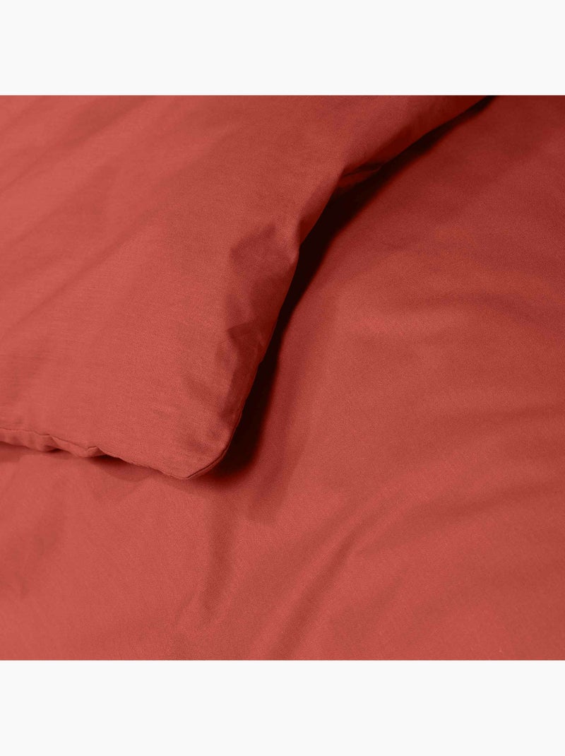 Parure de lit unie – 2 taies 63 x 63 cm incluses Terracotta - Kiabi