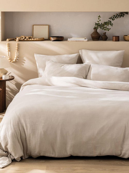 Parure de lit unie en coton, GAZE DE COTON - Kiabi