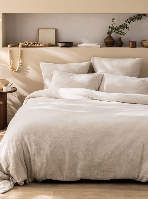 Parure de lit unie en coton, GAZE DE COTON - Kiabi
