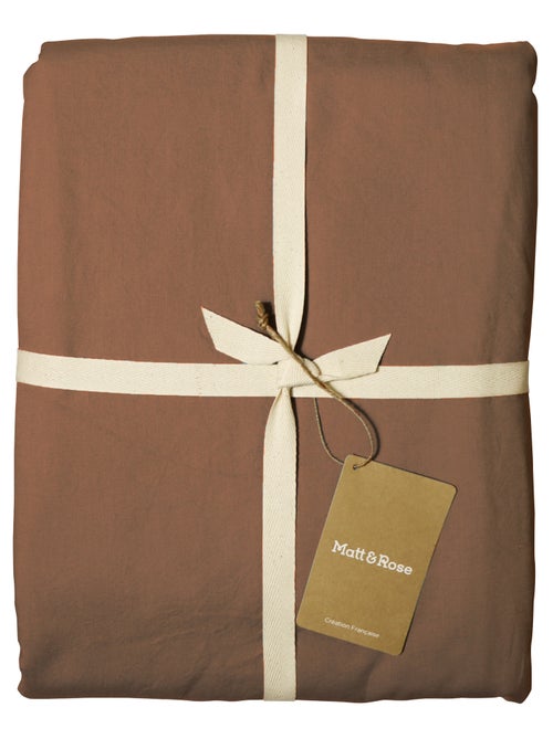 Parure de lit unie en coton taies carrées à franges, COTON LAVÉ - Kiabi