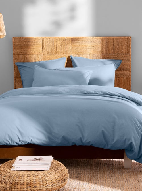 Parure de lit unie en coton taies carrées à volant, COTON LAVÉ - Kiabi