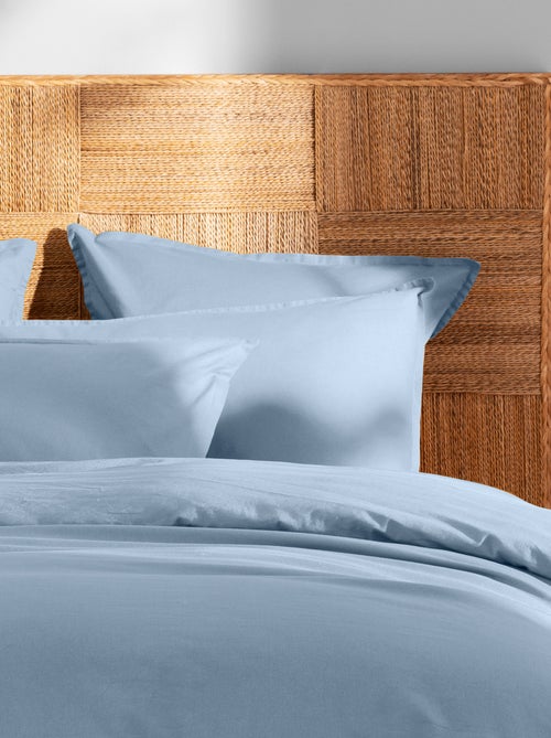 Parure de lit unie en coton taies carrées à volant, COTON LAVÉ - Kiabi