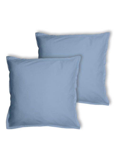 Parure de lit unie en coton taies carrées à volant, COTON LAVÉ - Kiabi