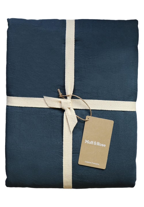 Parure de lit unie en coton taies carrées à volant, COTON LAVÉ - Kiabi