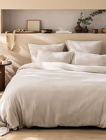 Parure de lit enfant unie en coton, GAZE DE COTON