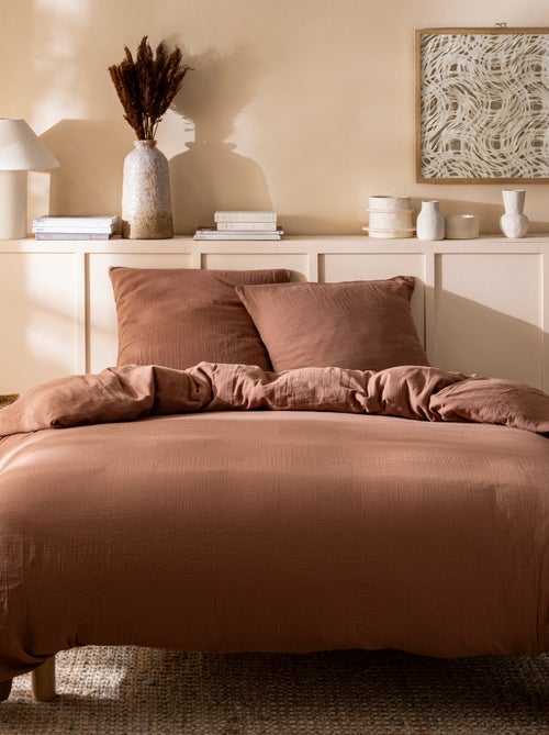 Parure de lit unie en coton Taies rectangle, GAZE DE COTON - Kiabi