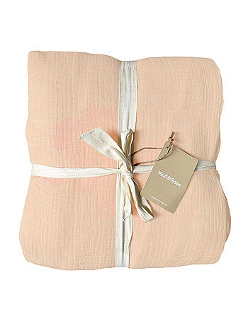 Parure de lit unie en coton taies rectangle, gaze de coton